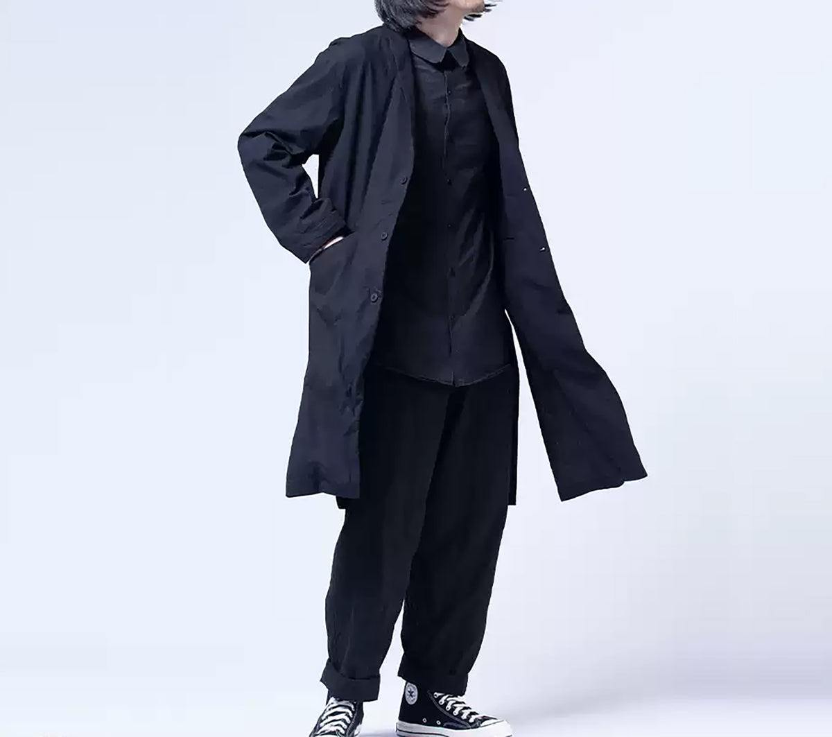 edoa Loose Men's Lightweight Stretched Cotton Minimalism Coat