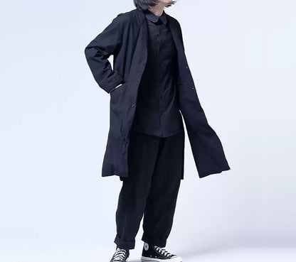 edoa Loose Men's Lightweight Stretched Cotton Minimalism Coat