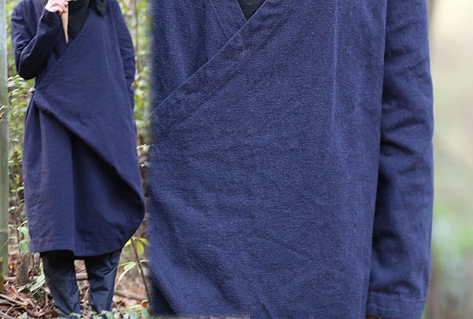 edoa Cotton Linen Blend Coat Dress
