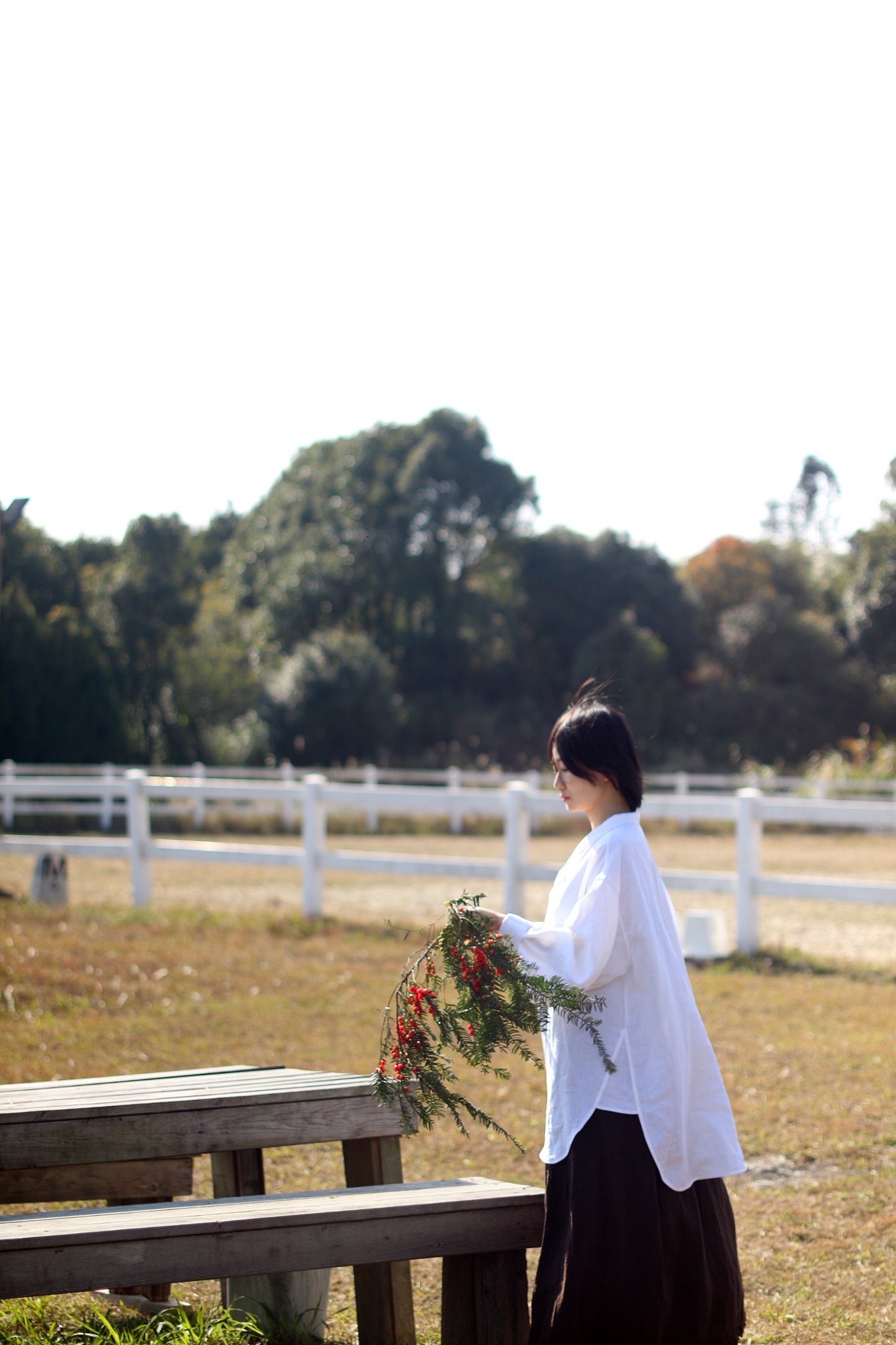EDOA Oversized Two Way Collar Linen Shirt