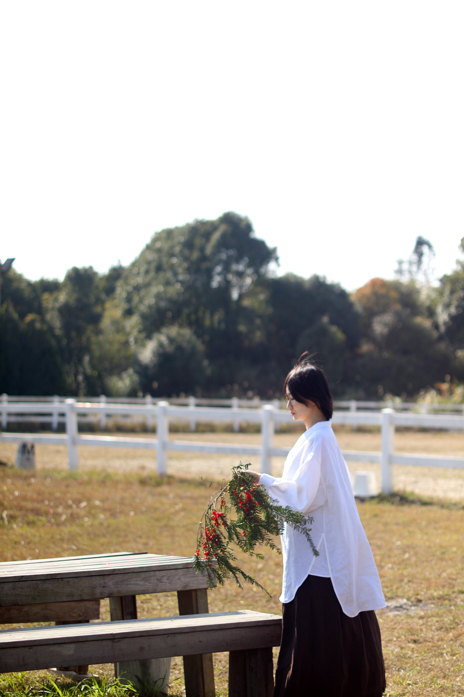 EDOA Oversized Two Way Collar Linen Shirt