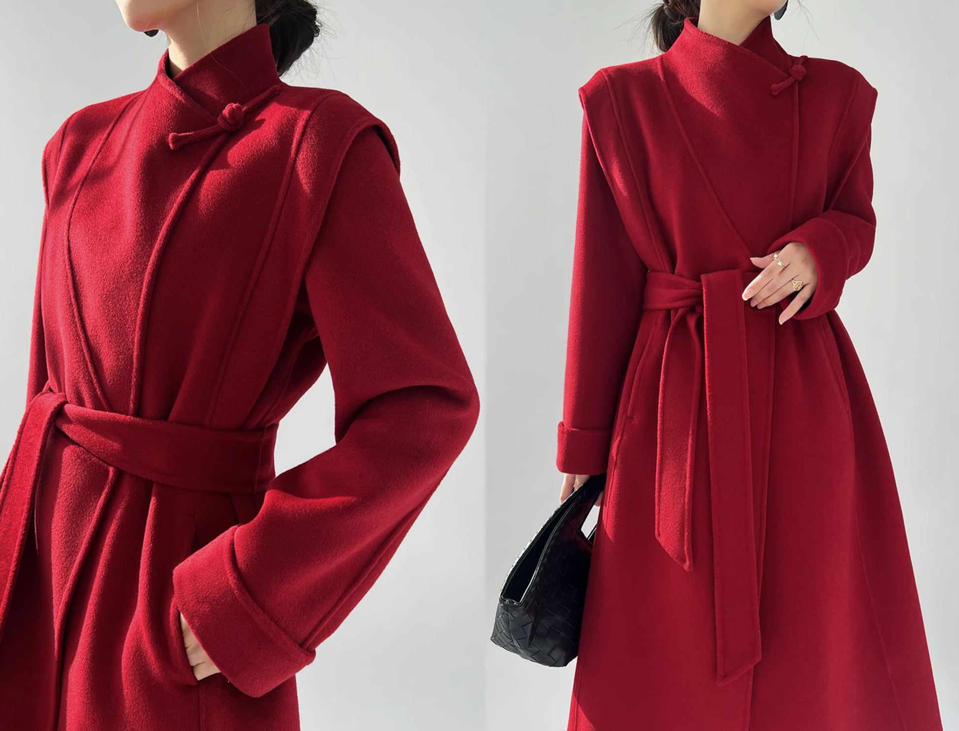 edoa Premium Double Faced Wool Chinese Coat