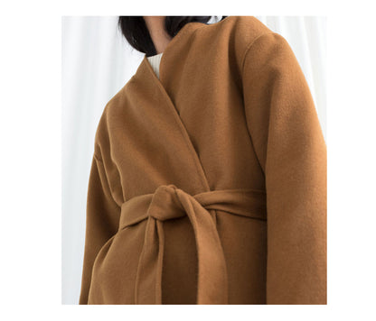 edoa Double-faced Wool Cashmere Wrap Coat 