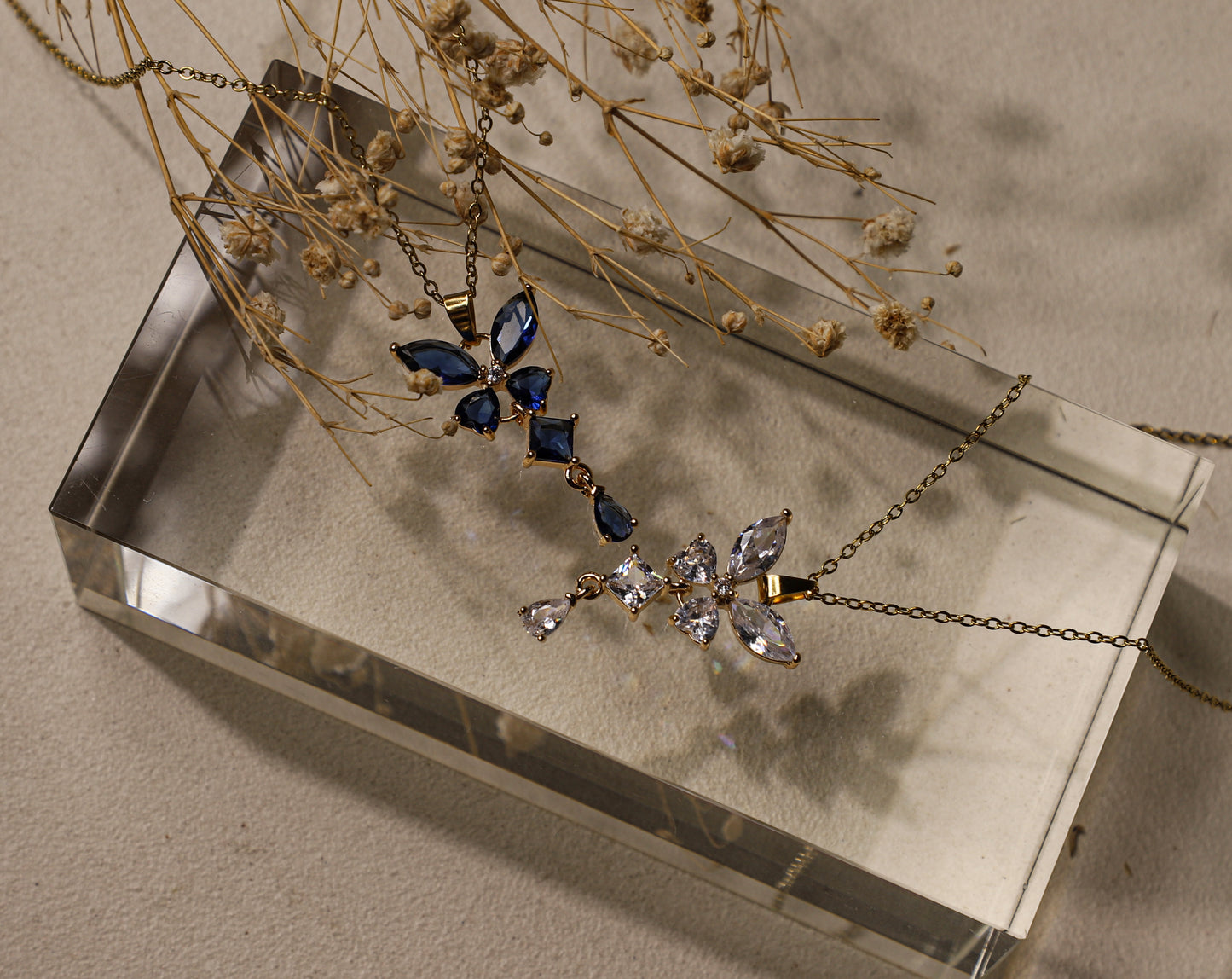 edoa Minimalist Birthstone Butterfly Pendant Necklace