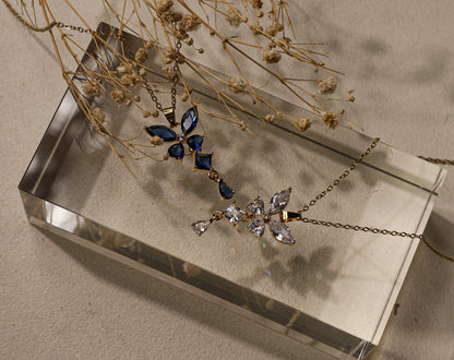 edoa Minimalist Birthstone Butterfly Pendant Necklace