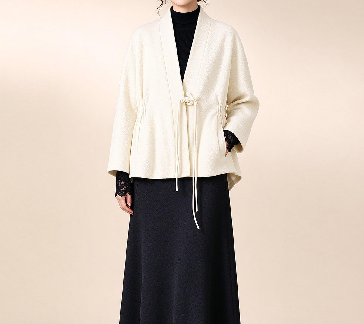 edoa Winter Boiled Wool Chinese Coat