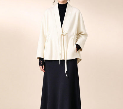 edoa Winter Boiled Wool Chinese Coat