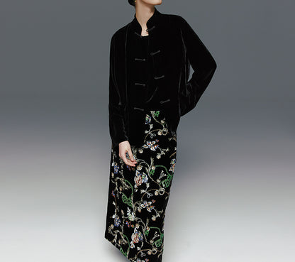 edoa Silk Velvet Lined Spring Jacket 