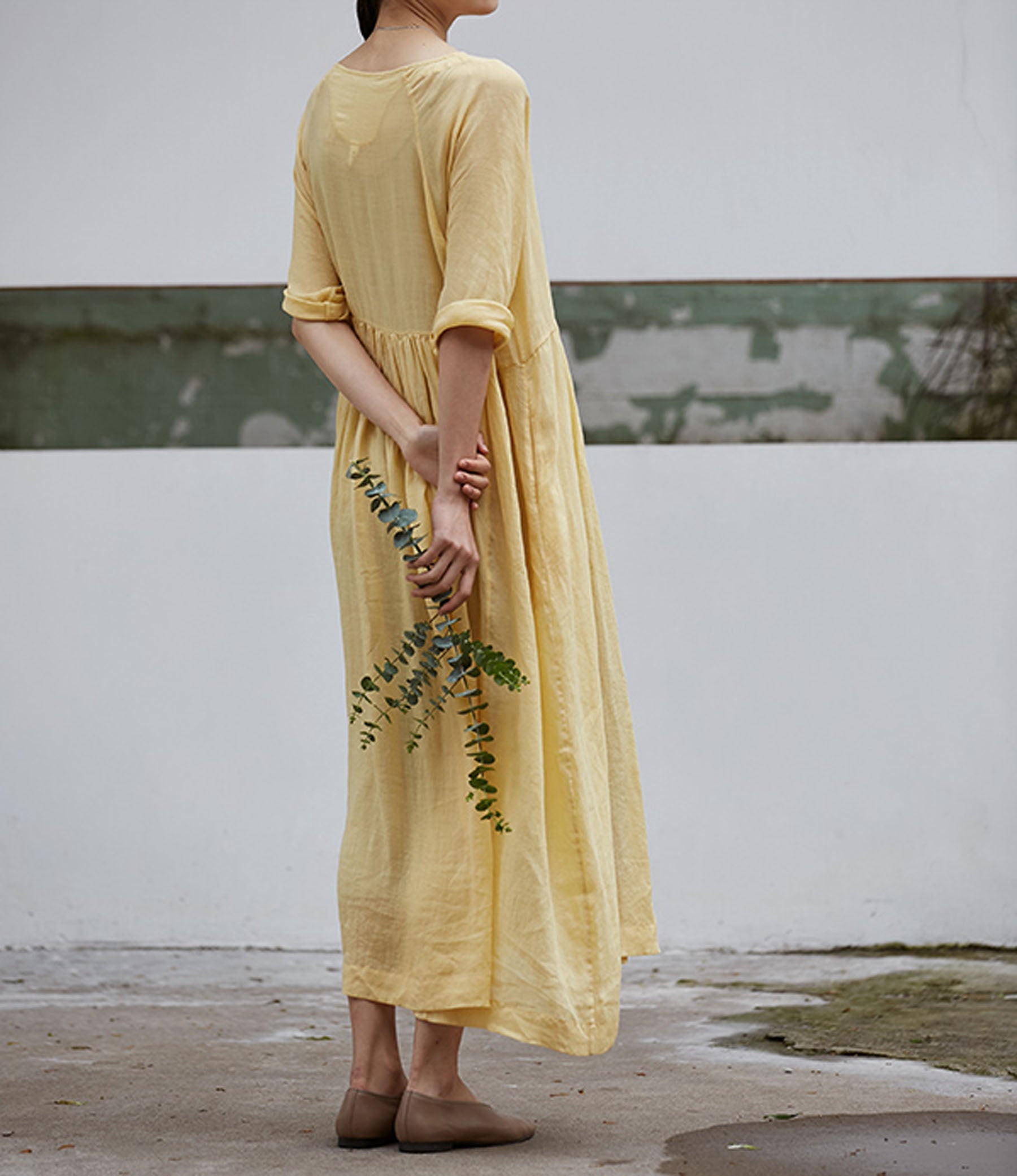 edoa High Counted Ramie Tunic Dress