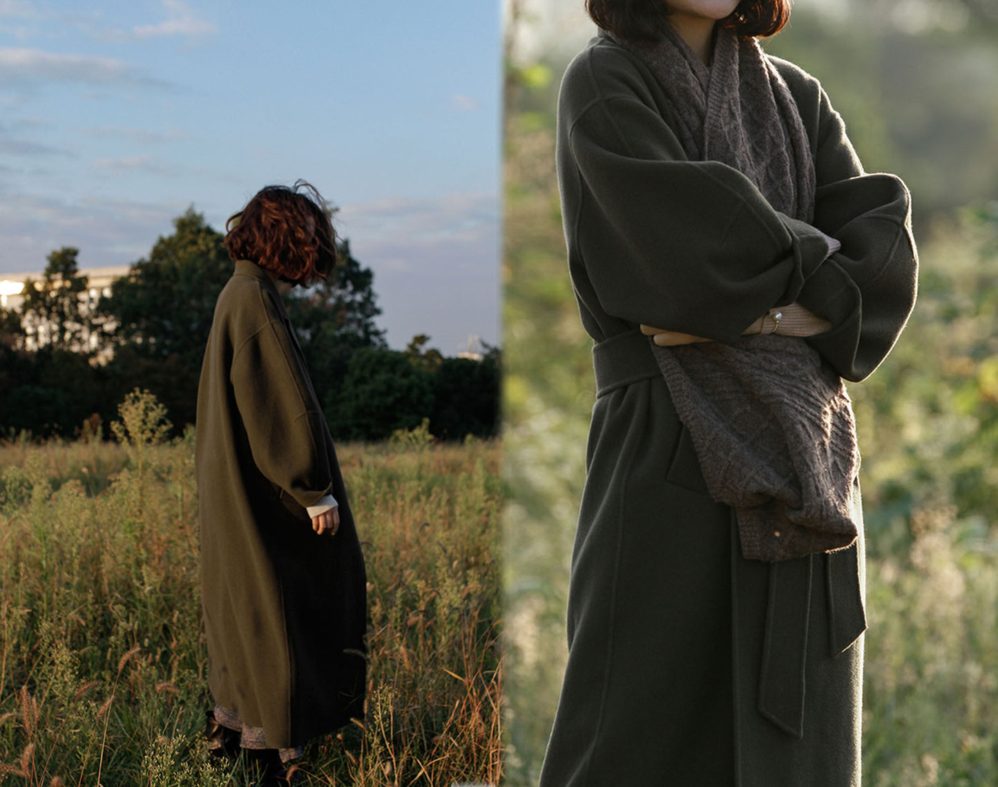 edoa Minimalist Double-faced Wool Cashmere Maxi Coat 
