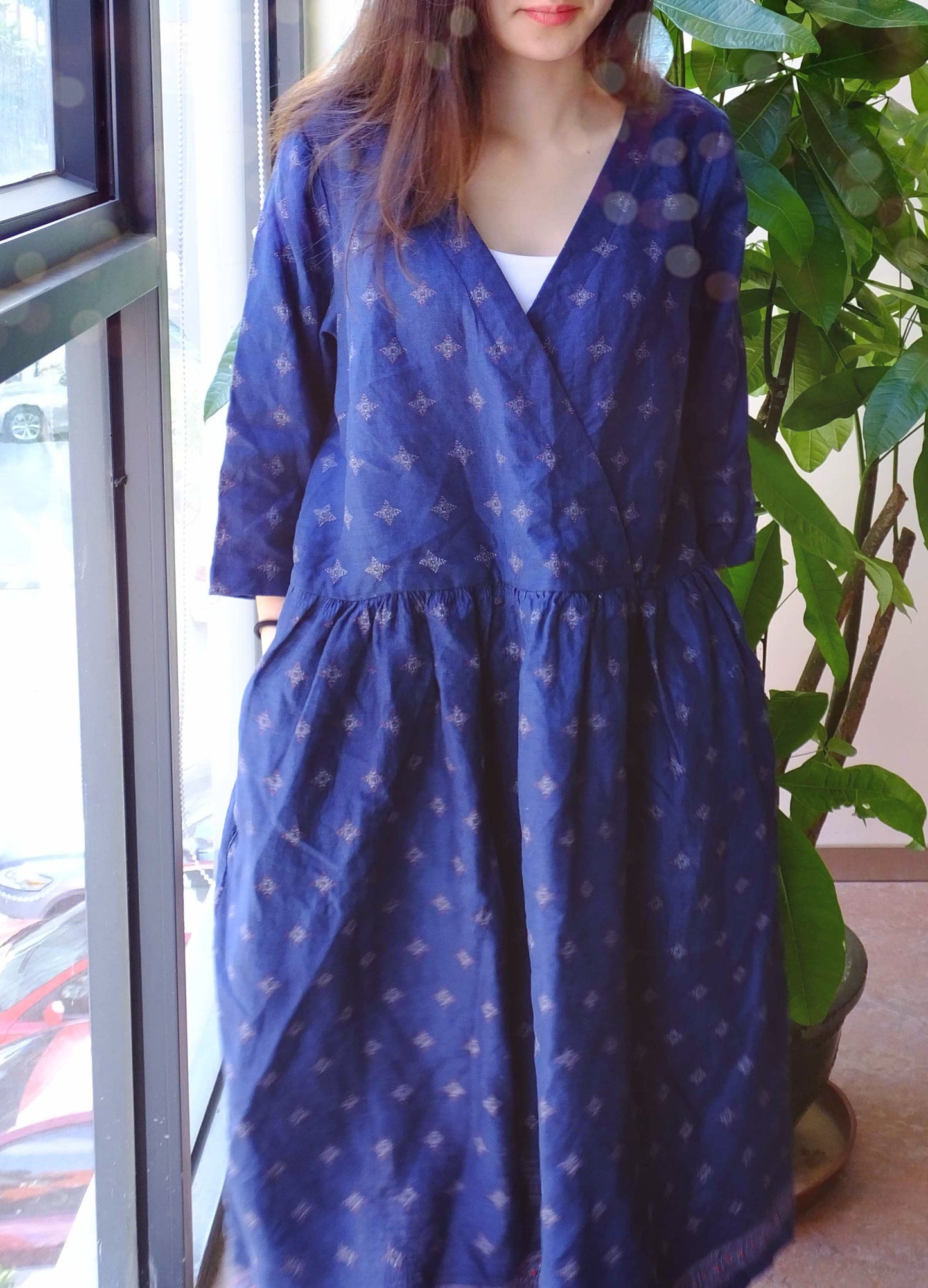 edoa Printed Linen Smock Dress 