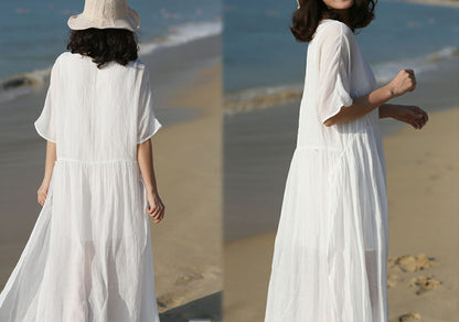 edoa High Counted Ramie Dress