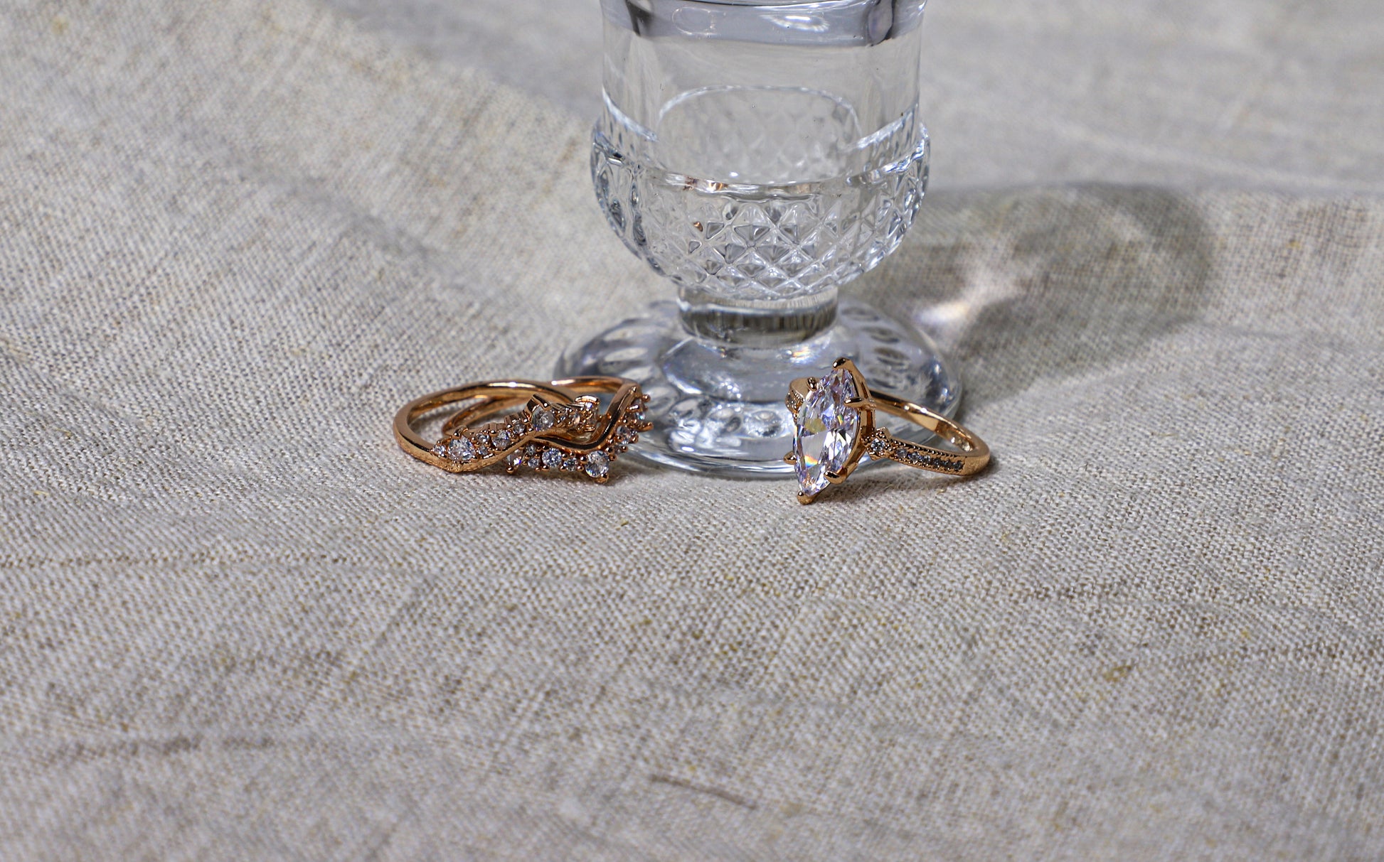 edoa The Aurora Crown Pave Ring Set