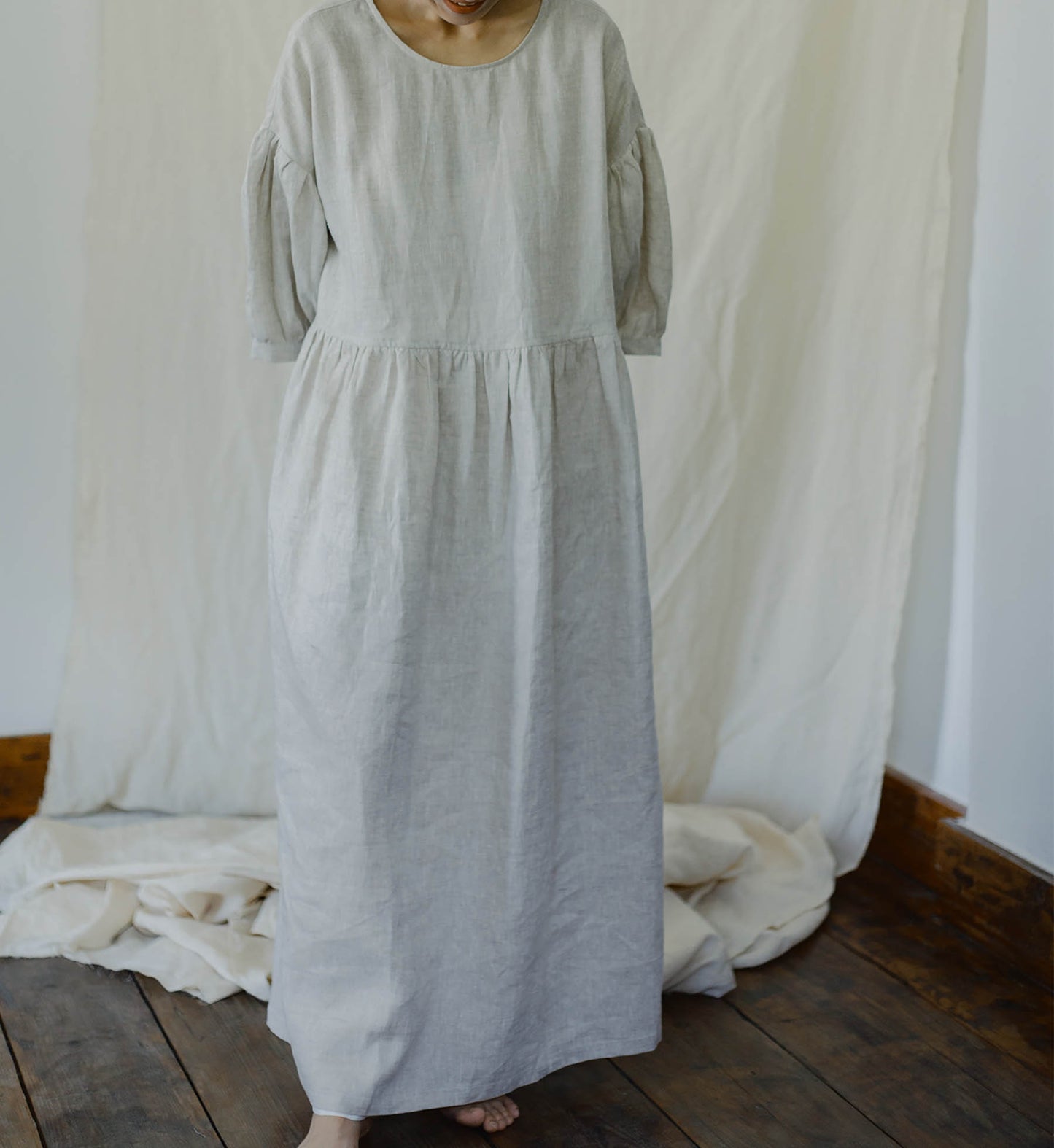 edoa Dropped Shoulders Higher Waistline Dress