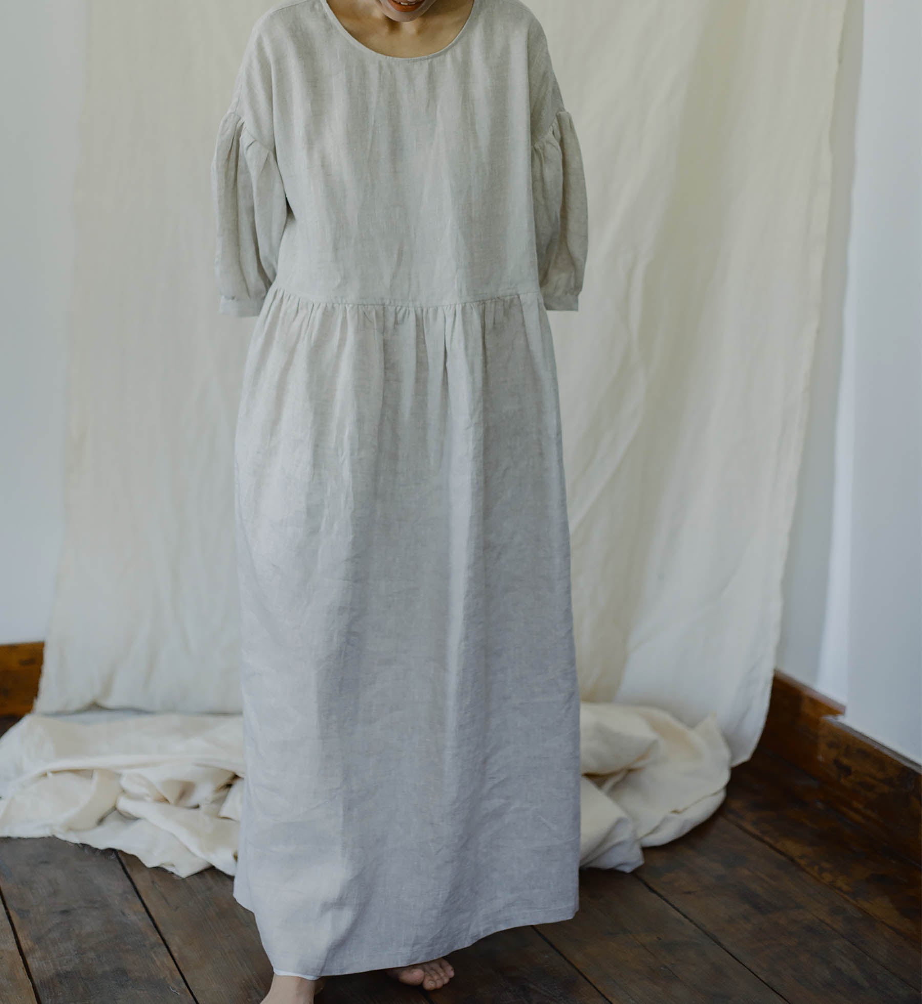 edoa Dropped Shoulders Higher Waistline Dress