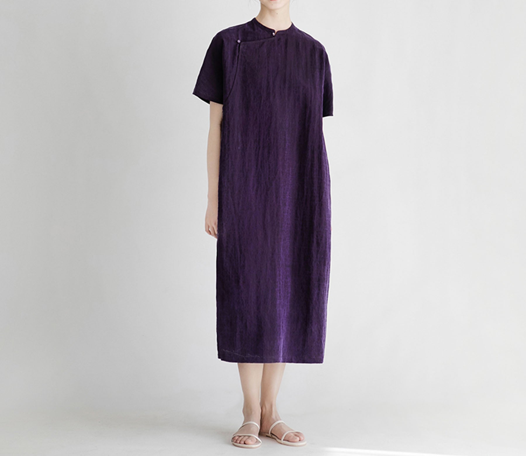 edoa Cracked Mud Silk Qipao 