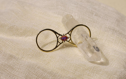 edoa edoa Two-Finger Switching Duo Gemstone Ring