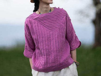 edoa Hand-pintucked Linen Blouse