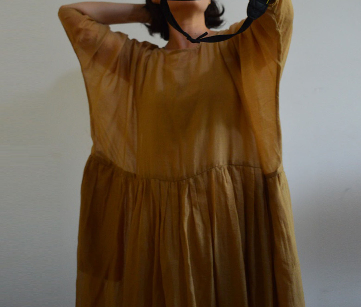 edoa Oversized Silk Cotton Blend Gauze Dress