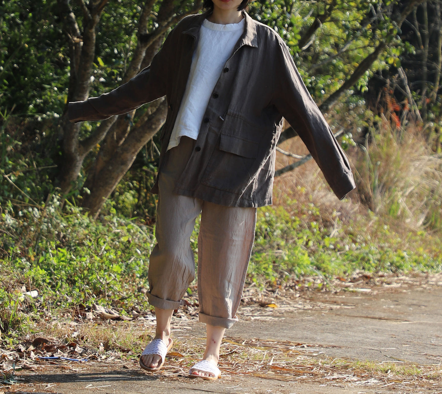 edoa Linen Safari Photographer Jacket
