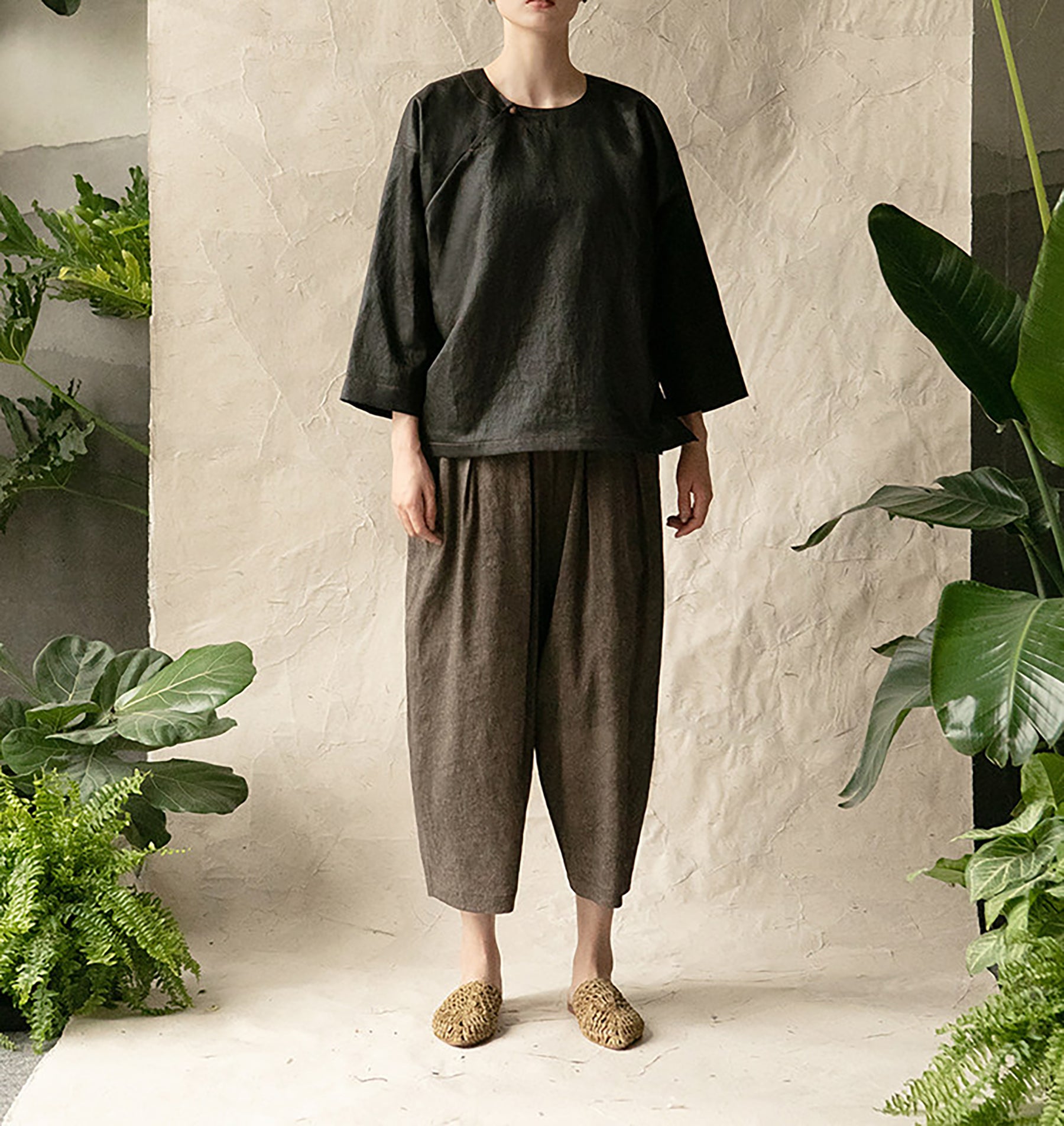 edoa Mud Silk Modified Chinese Blouse