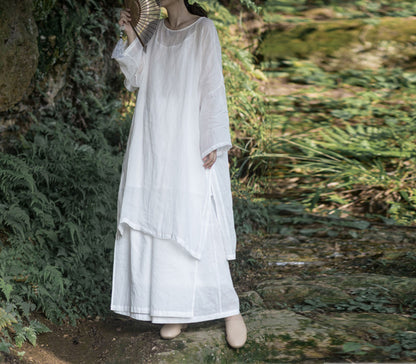 edoa High Counted Ramie Tunic Top