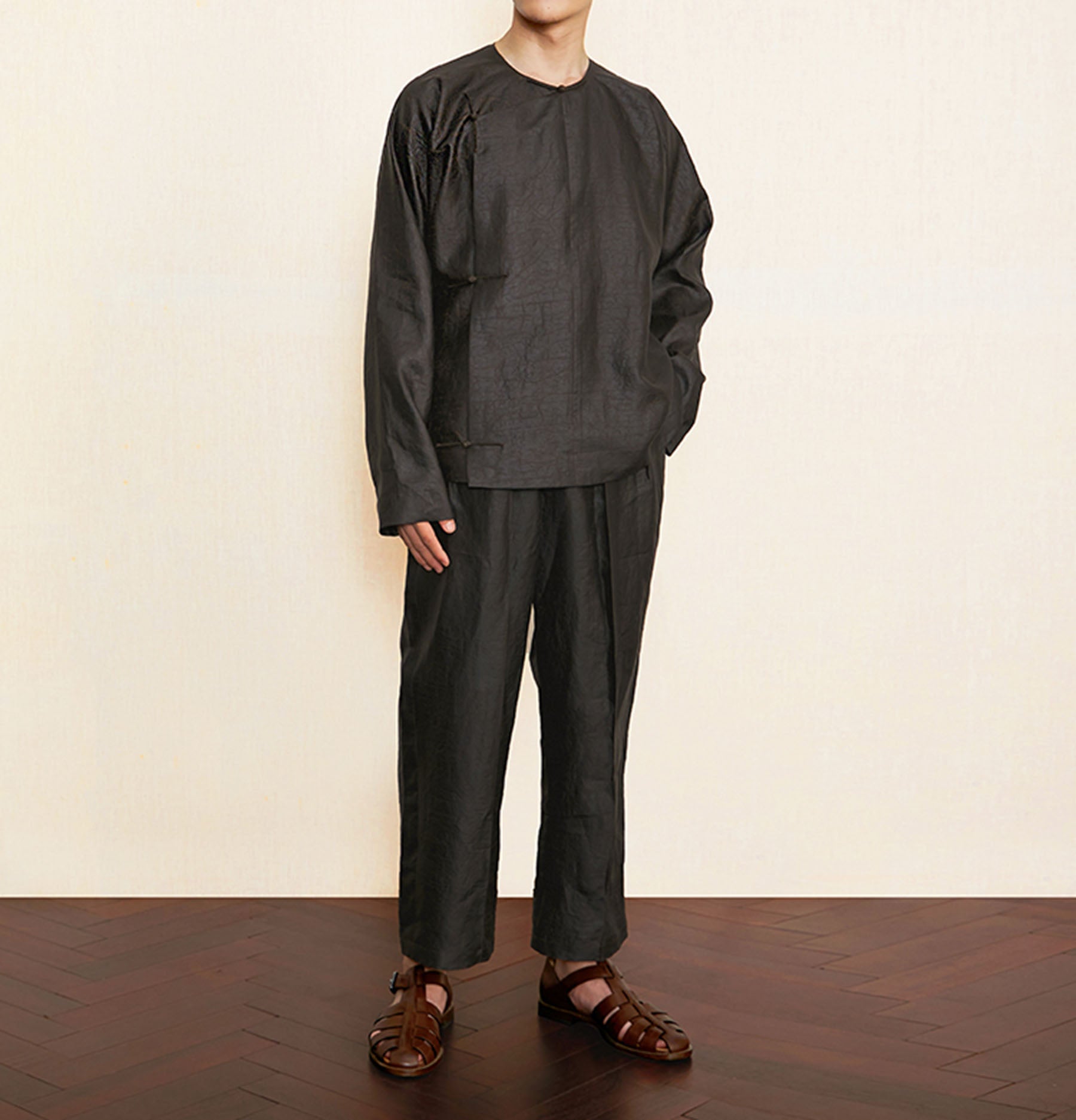 edoa Chinese Mud Silk Cheongsam Top