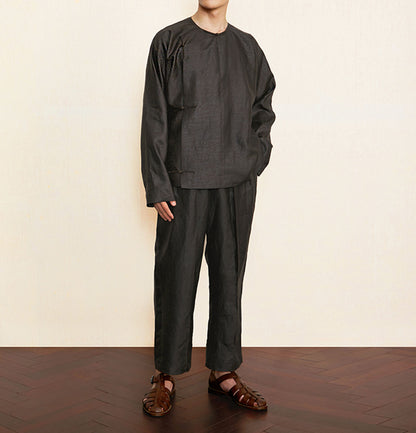 edoa Chinese Mud Silk Cheongsam Top