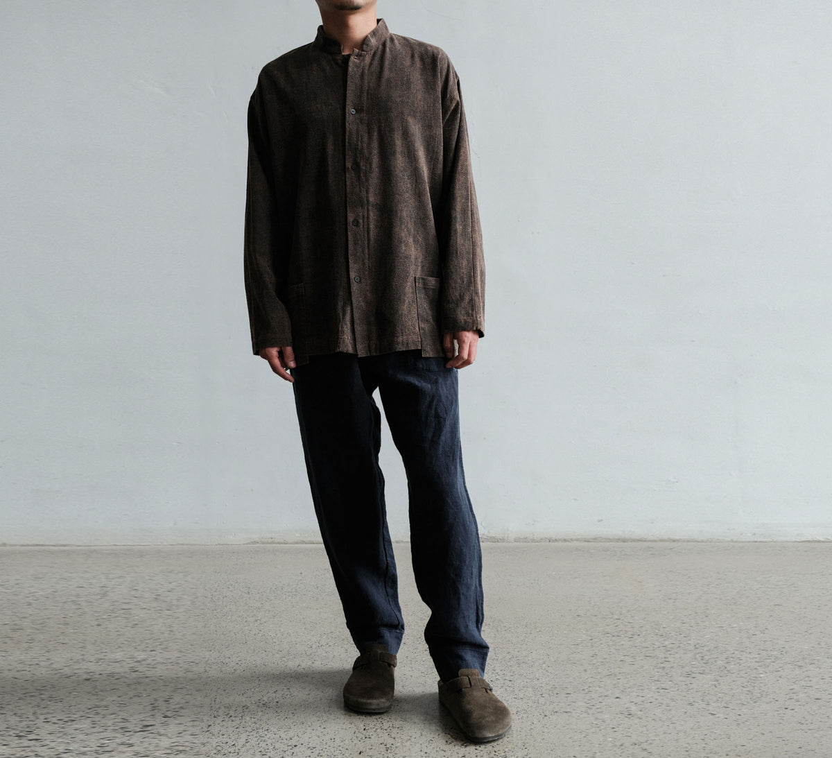 edoa Mud Tussah Silk Chinese Cheongsam Shirt 