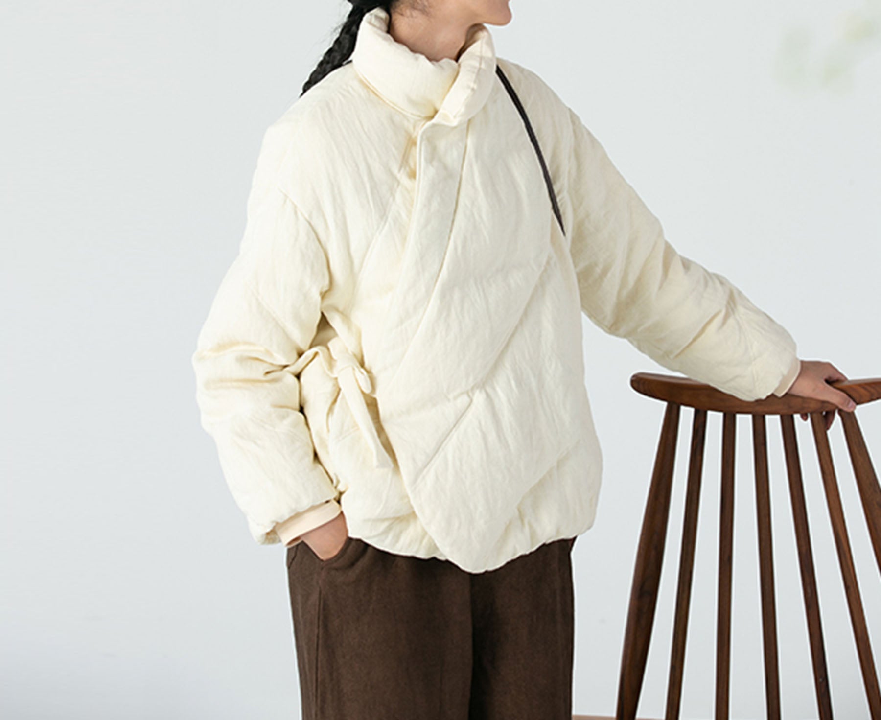 edoa Linen Goose Down Coat