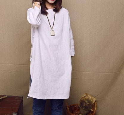 Plus Size Washed Linen Dress dr0154 758