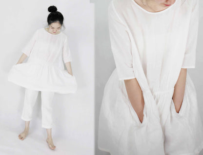 edoa Light Gray Tunic Swing Dress 