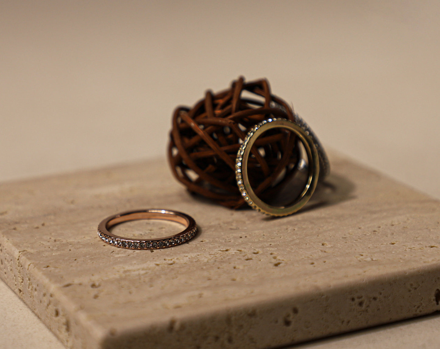 edoa Minimalist Starlight Diamond Stacking Ring