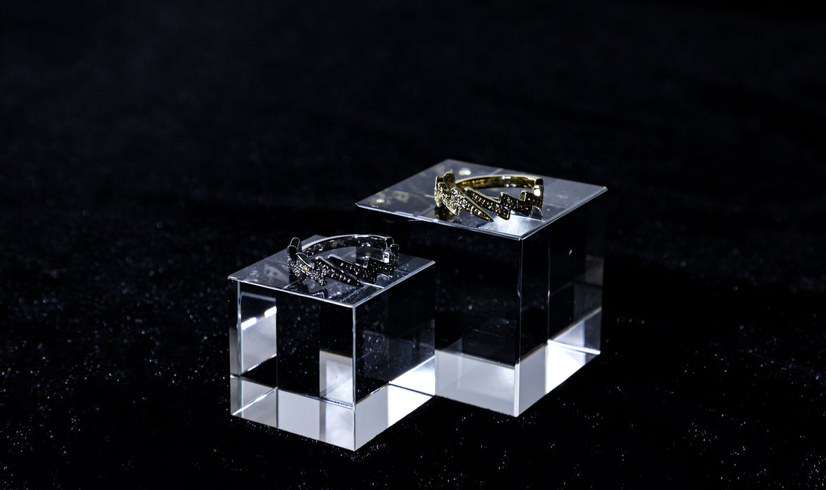 edoa Pave Diamond Lightning Adjustable Ring