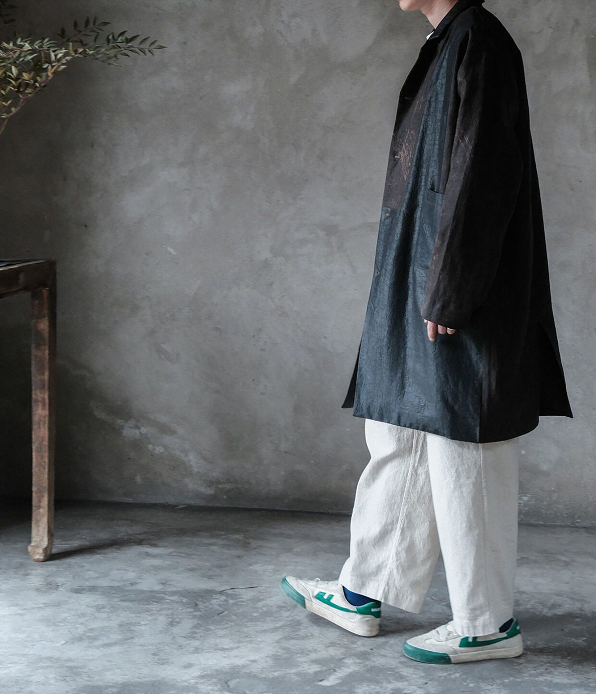 edoa Mud Tussah Silk Patchwork Coat