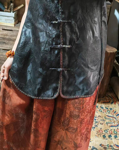 Mud Silk Jacquard Dudou Inspired Cami Top to0318 X316