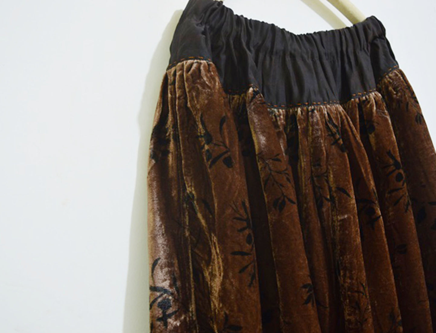 Loose Dioscorea Dyed Silk Velvet Skirt sk0081 X023