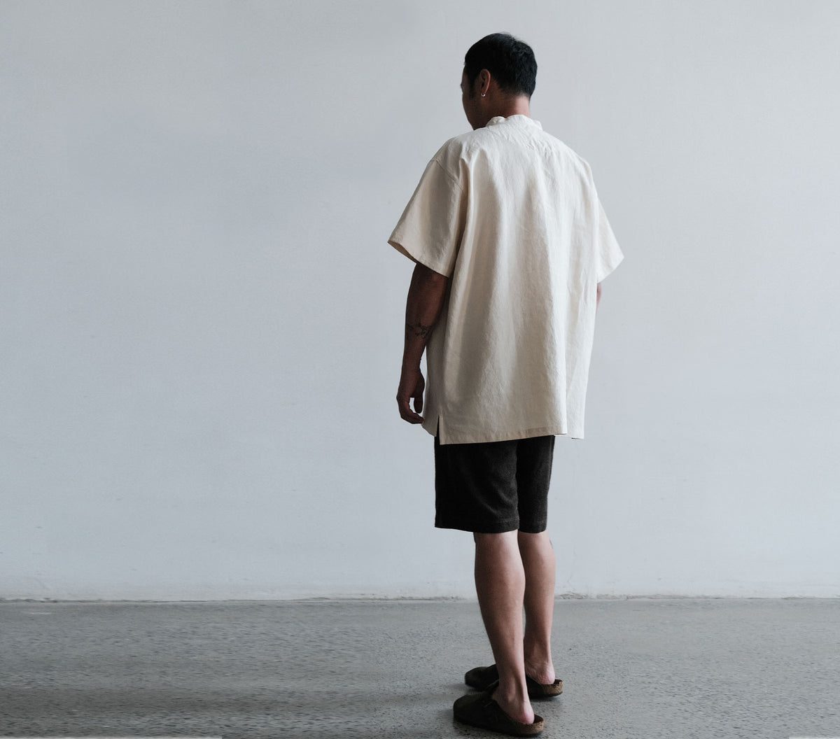 edoa Heavy Weight Mud Tussah Silk Shorts