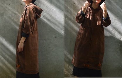 edoa Reversible Mud Silk Hooded Dress 
