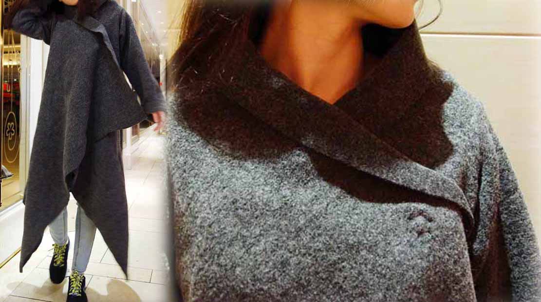 edoa Boiled Wool Multi-wear Open Front Blacket Coat