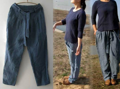 Eco Friendly Boyfriend Ramie Blend Trousers pa0181 177