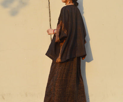 edoa Reversible Mud Tussah Silk Chinese Coat