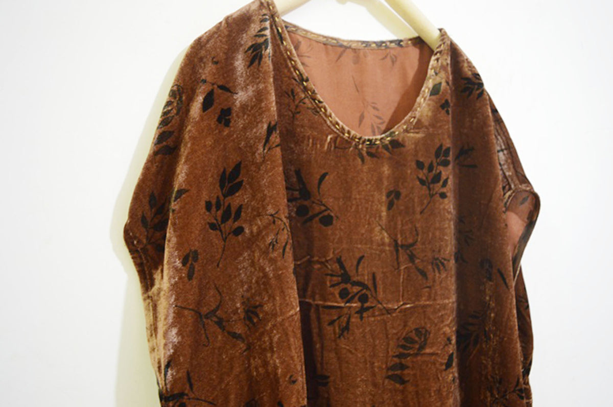 Loose Plant Dyed Silk Velvet Vest to0325 X018