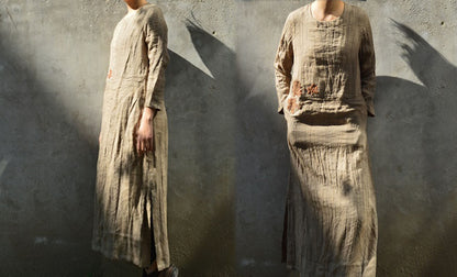 edoa Mud-dyed Ramie Dress