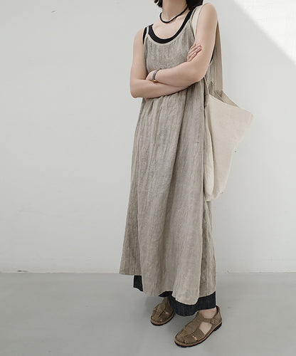 edoa Tie Dyed Linen Pinafore Dress 