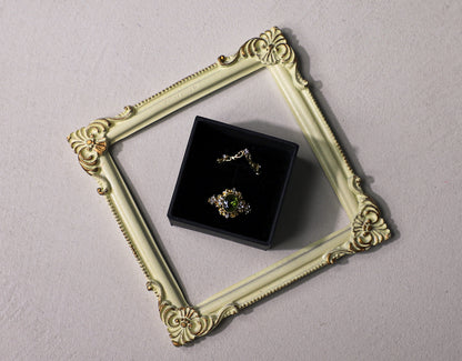 edoa Royal Style Nesting Oval Peridot Ring Set