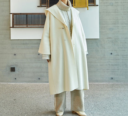 edoa Double Faced Wool Hooded Coat