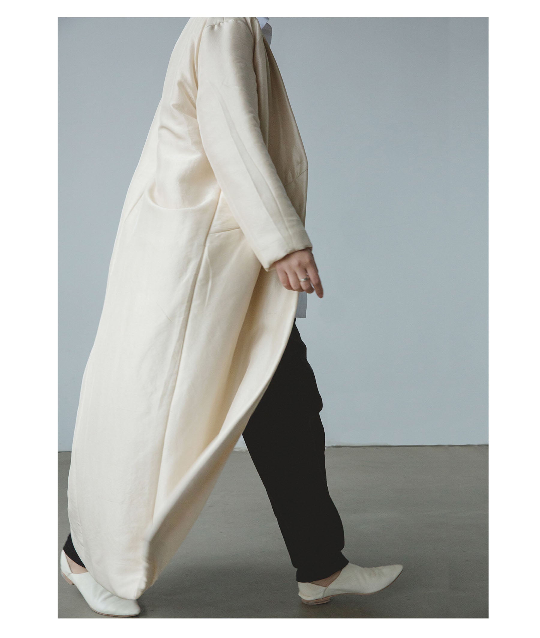 edoa Light Weight Dupioni Silk Padding Coat 