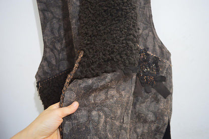Mud Tussah Silk and Teddy Wool Bouclé Vest to0166 X306