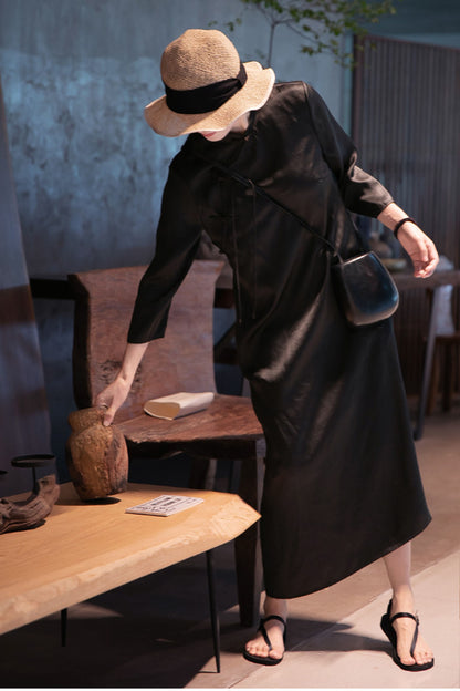 edoa Mud Silk Satin Qipao